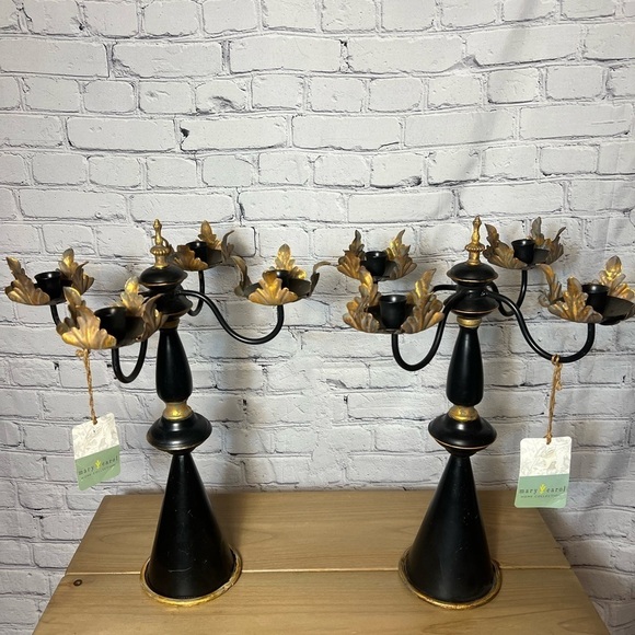 Vintage Italian style Toleware
Candelabra 4 Arm Black and Gold - Picture 1 of 7